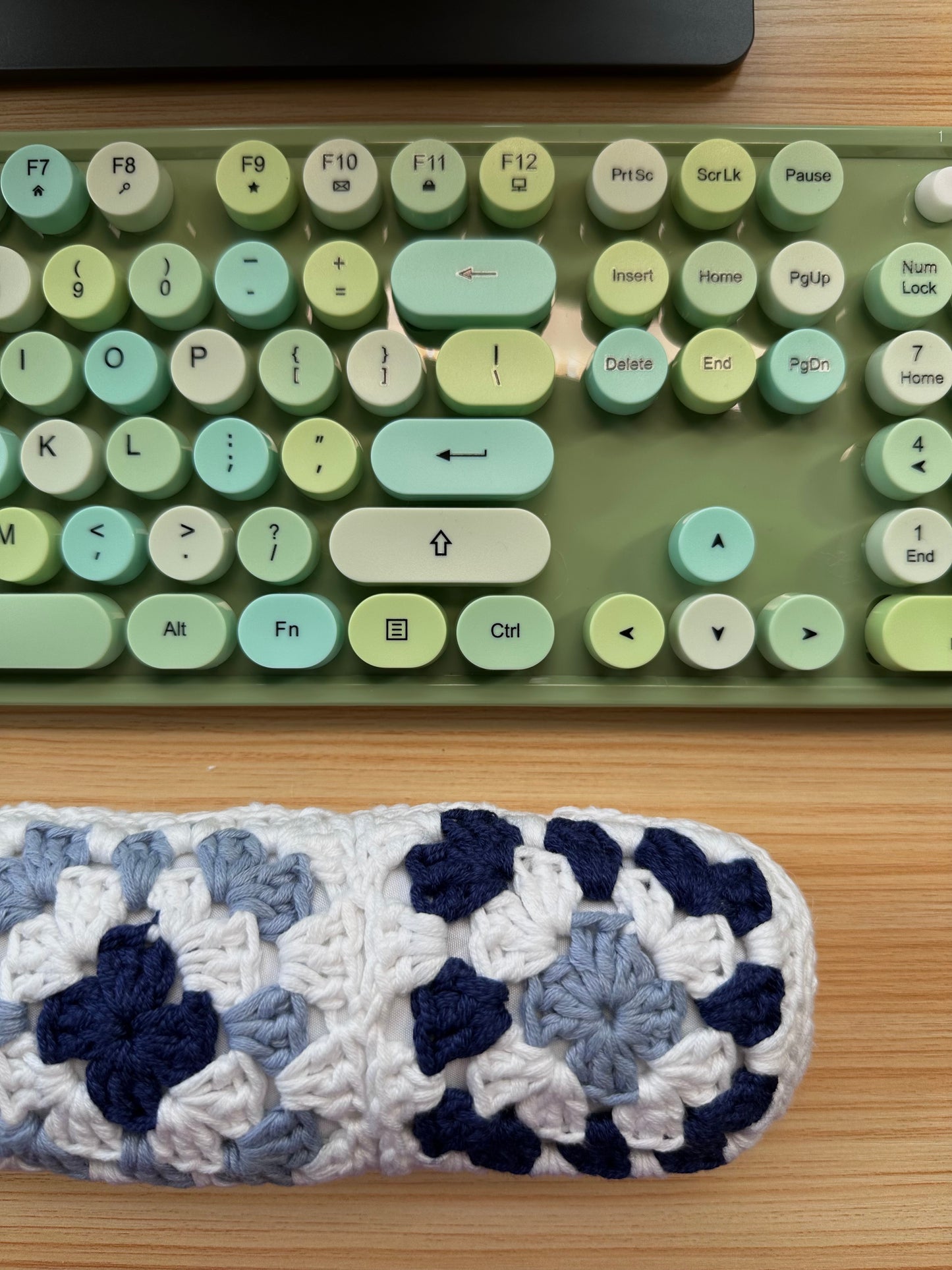 pattern: granny square keyboard wrist rest