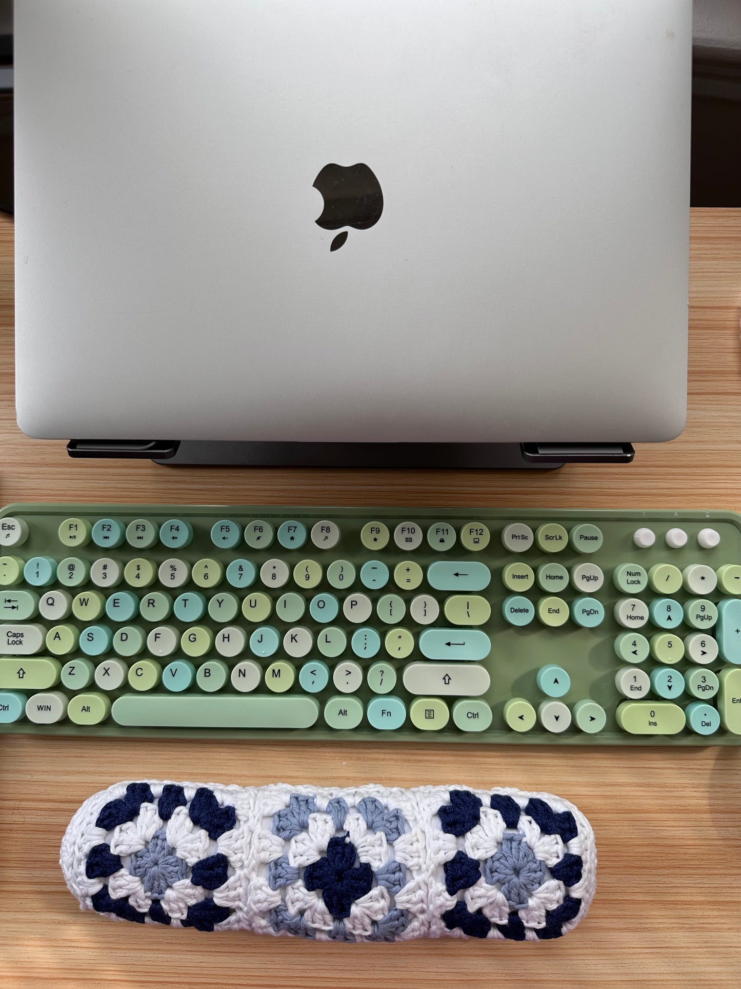 pattern: granny square keyboard wrist rest