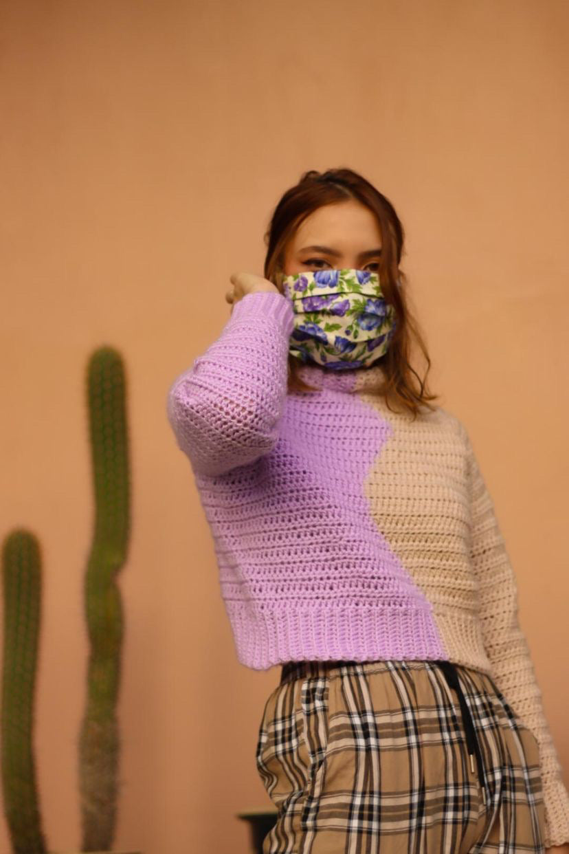 pattern: wavy colorblock sweater