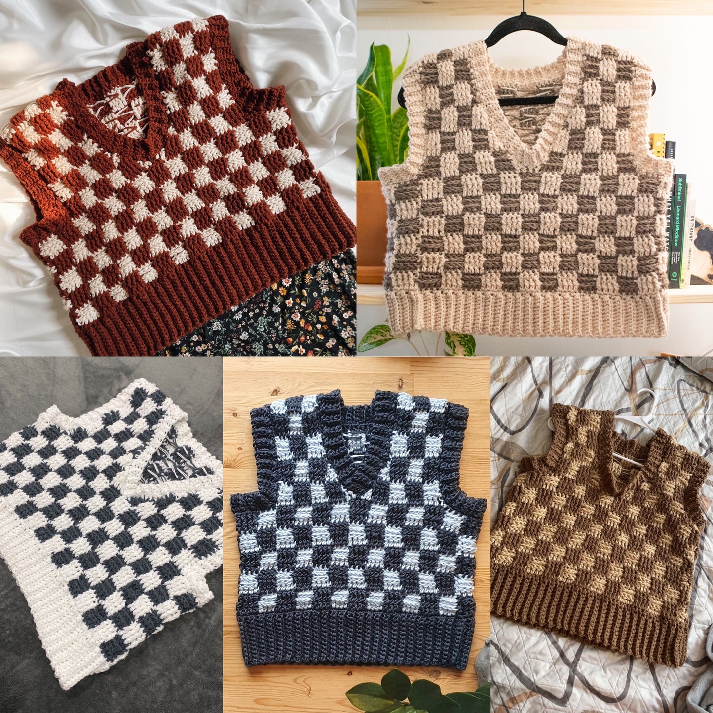 pattern: check me out sweater vest