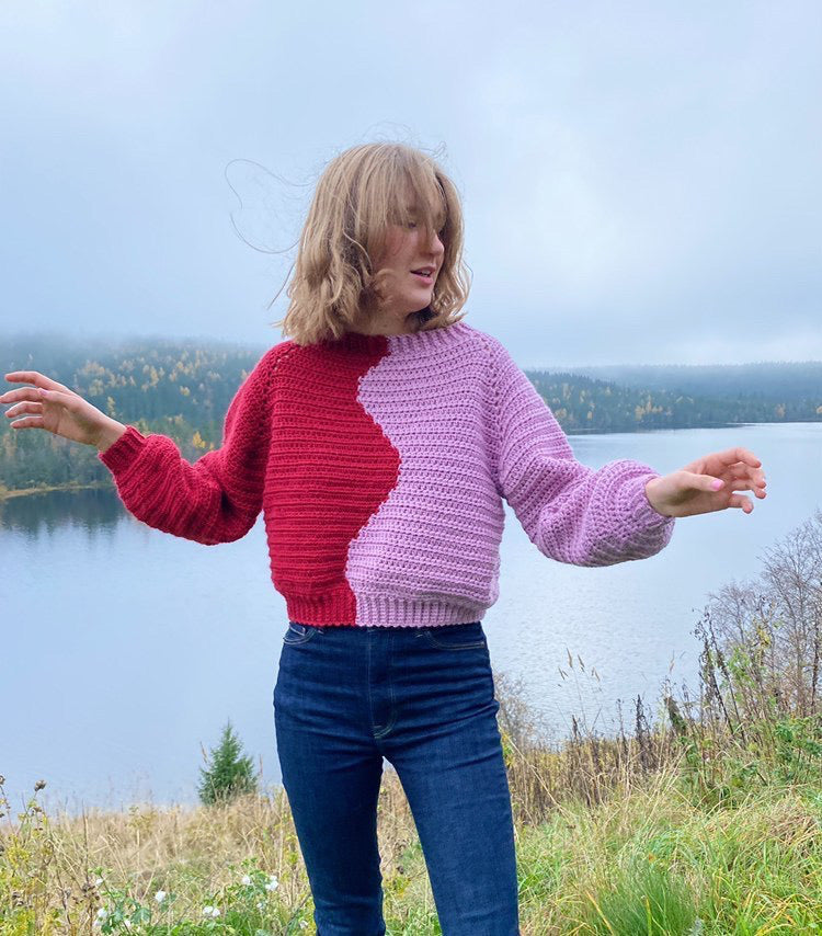 pattern: wavy colorblock sweater