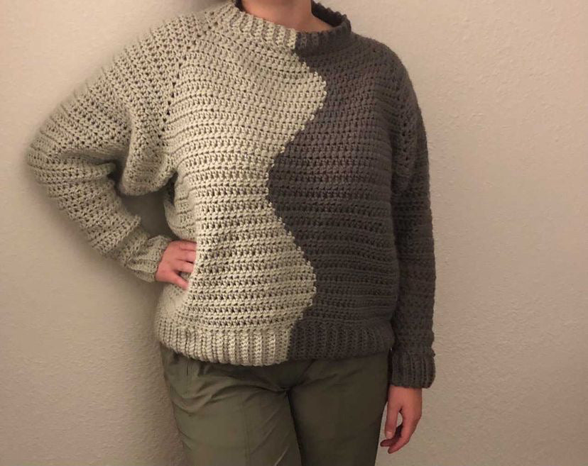 pattern: wavy colorblock sweater
