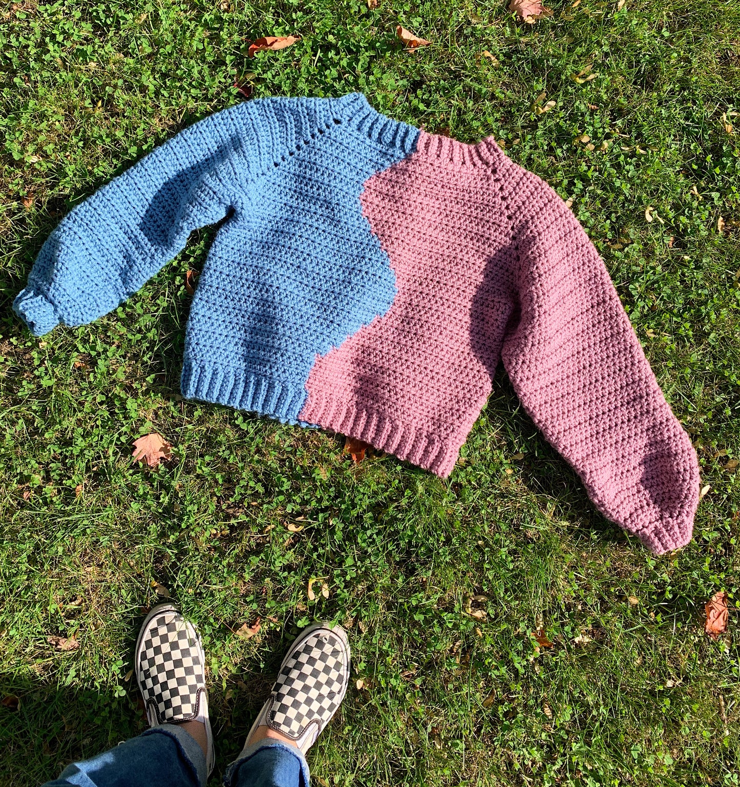 pattern: wavy colorblock sweater