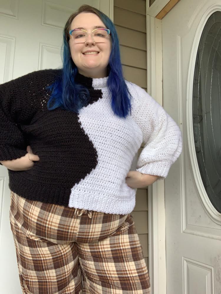 pattern: wavy colorblock sweater