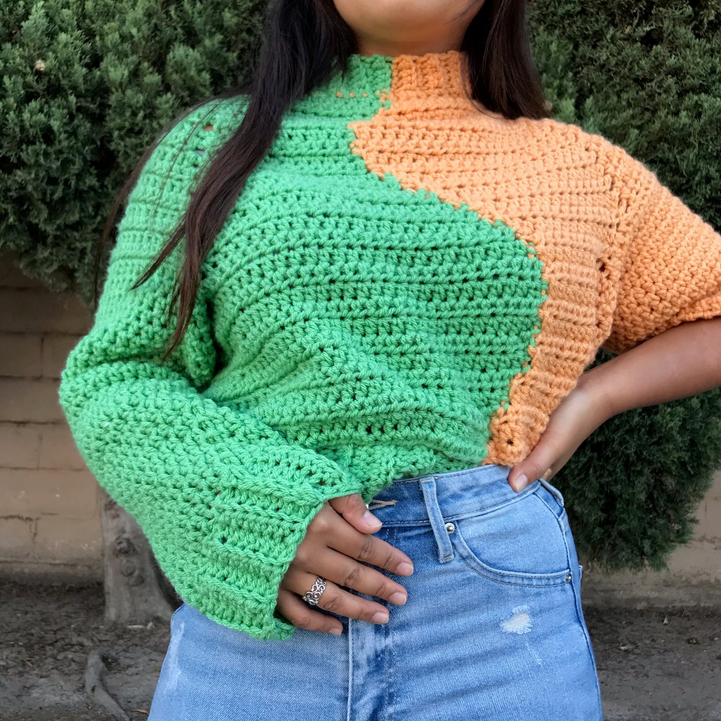 pattern: wavy colorblock sweater