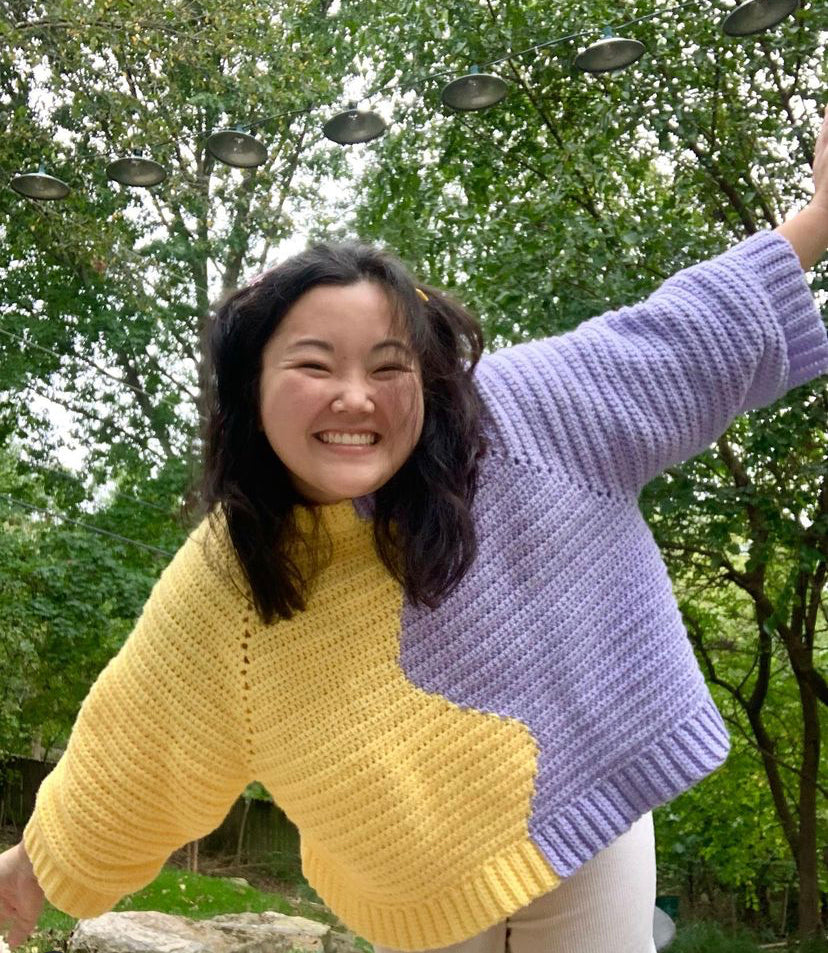 pattern: wavy colorblock sweater