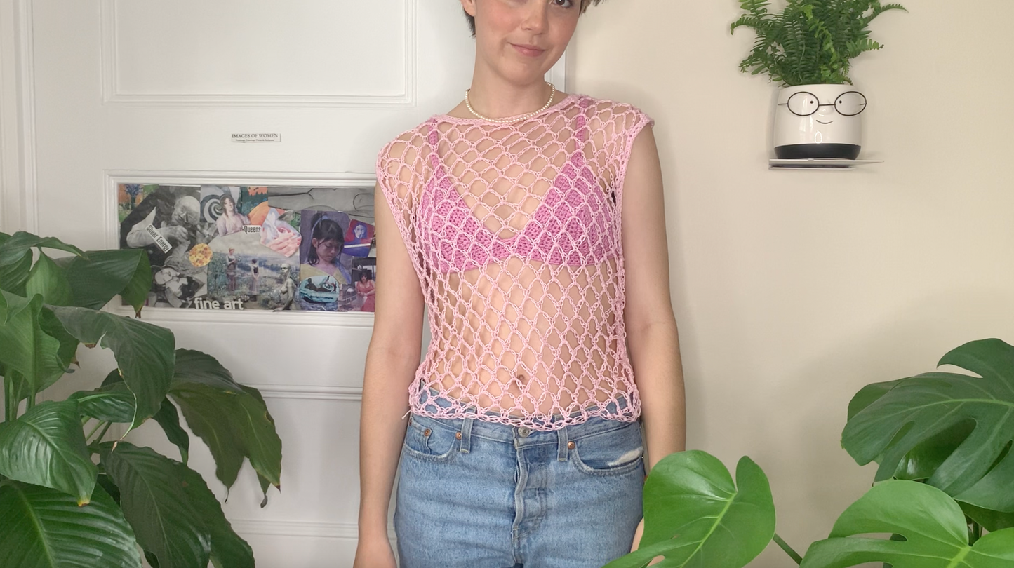 pattern: mesh tank top