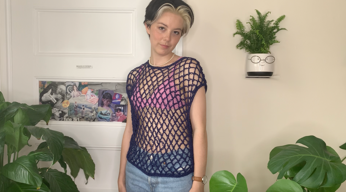 pattern: mesh tank top