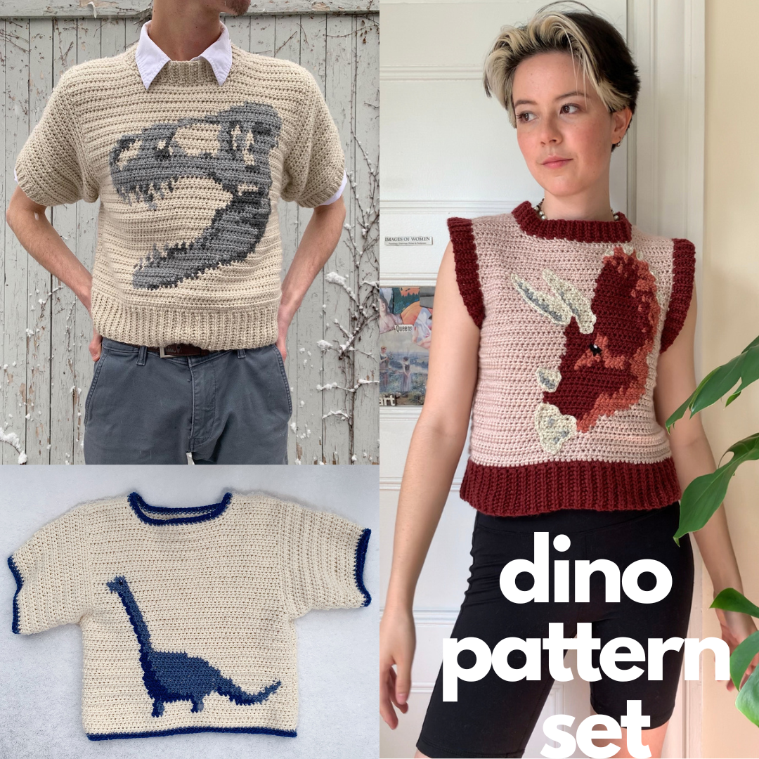 pattern bundle: dinosaur crochet patterns