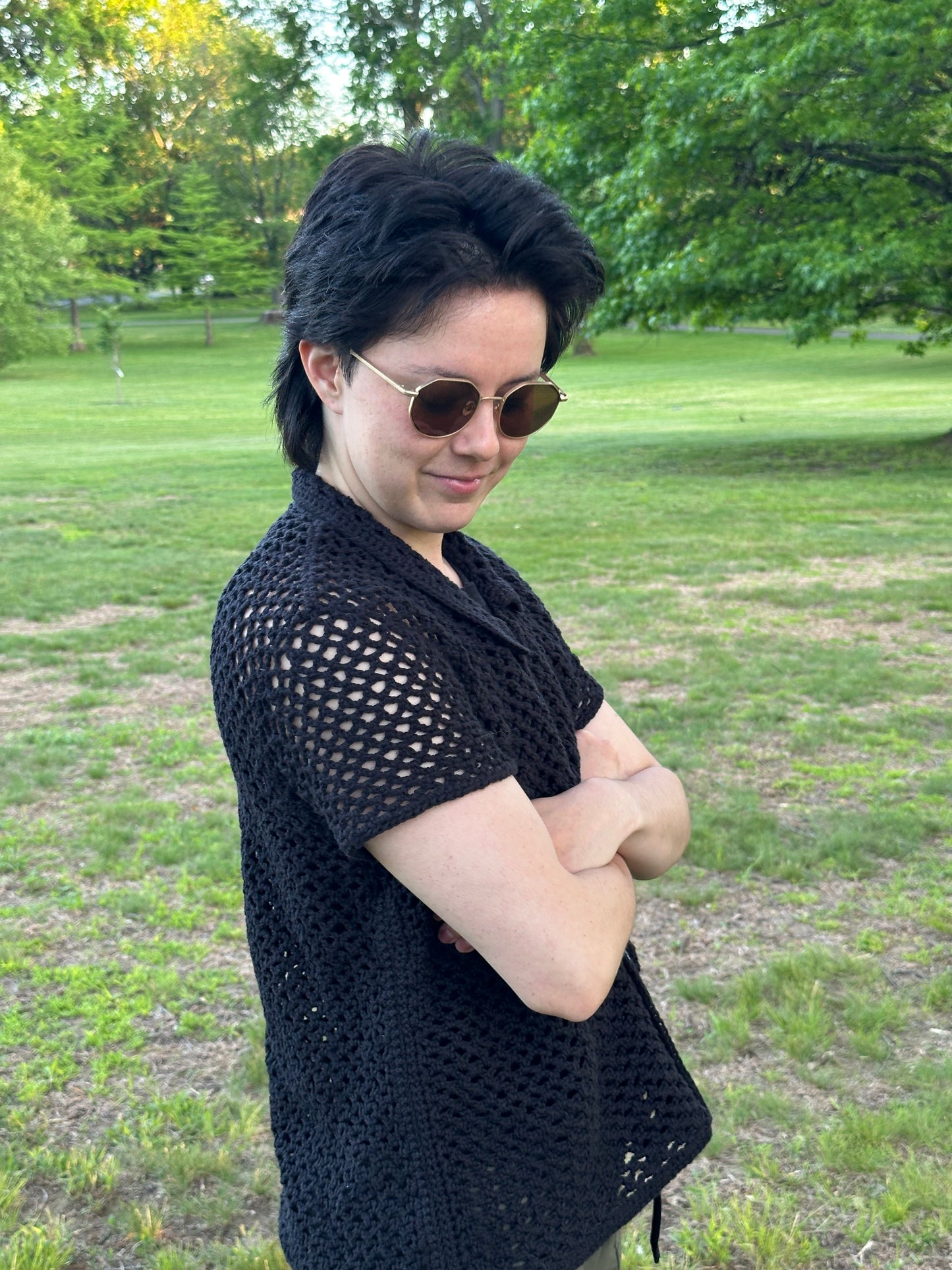 mesh button up pattern