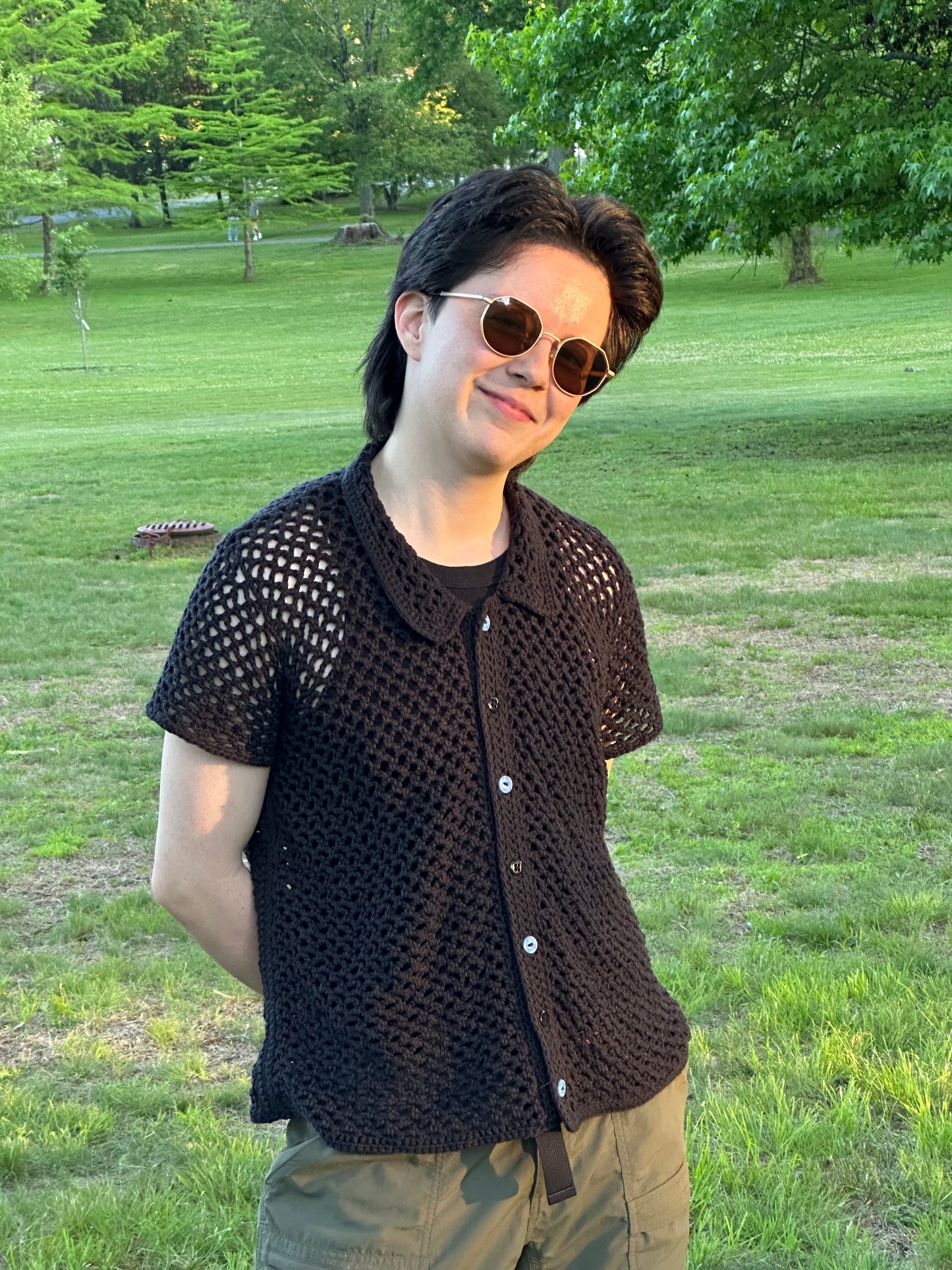 mesh button up pattern