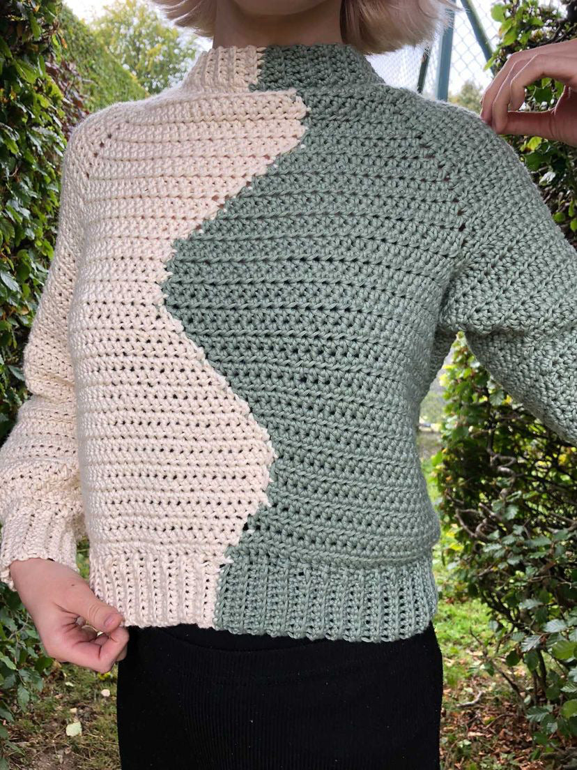 pattern: wavy colorblock sweater