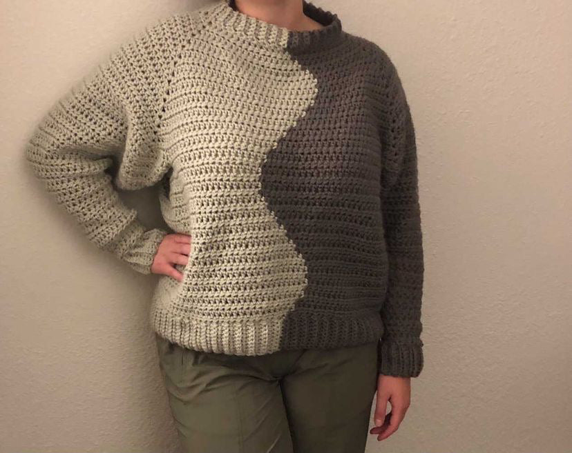 Yarn and Colors Colorblock Sweater Crochet pattern 